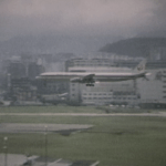 JAL DC-8-61 at Kai Tak in Small World film