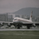 Swissair DC-8-62 at Kai Tak in Small World Early 1970s airline film