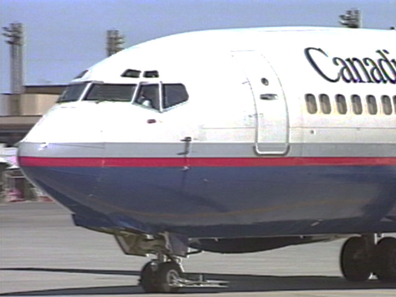 Gravel kit equipped Boeing 737-200 combi of Canadian Airlines circa early 1990s