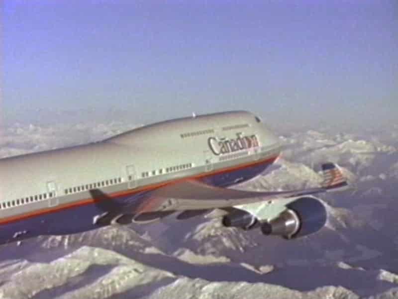 Canadian Airlines International Boeing 747-400 air-to-air view early 1990s