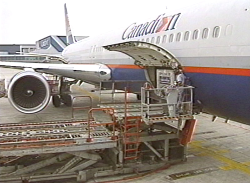 Canadian Airlines International Boeing 767-300ER loaded with palletized cargo at YYZ early 1990s