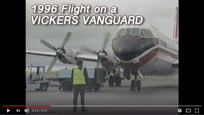 Flight on a Vickers Vanguard circa 1996