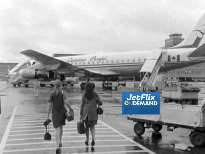 Canadian Pacific Airlines DC-8-43 at Montreal Dorval circa 1965, preview from the film "Airlines in Canada 1960s" which streams at JetFlix TV