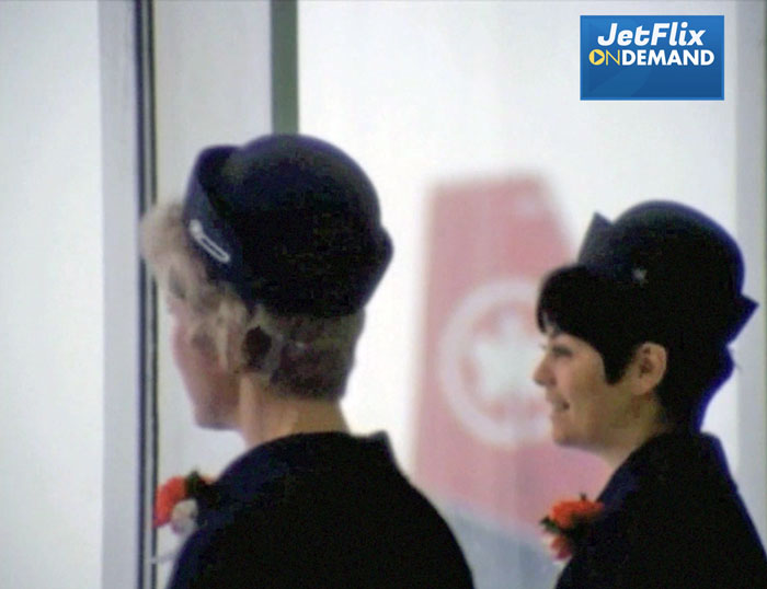 Two flight attendants with Air Canada Vickers Vanguard at Montreal Dorval circa 1965, preview from the film "Airlines in Canada 1960s" which streams at JetFlix TV