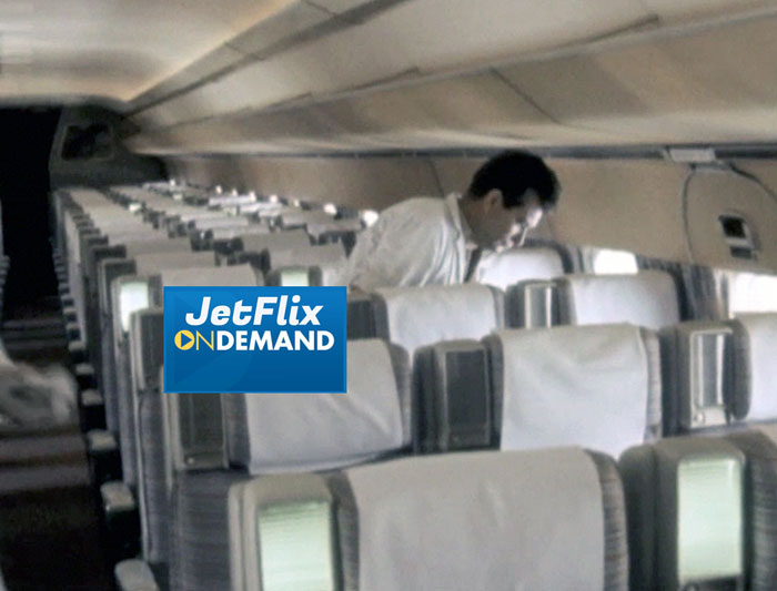 Interior view of passenger cabin of Trans-Canada Air Lines Douglas DC-8 at Dorval Airport circa 1961, preview from the film "Airlines in Canada 1960s" which streams at JetFlix TV