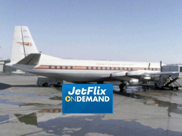 Lovely view of a Trans-Canada Air Lines Vickers Vanguard being ground serviced at Montreal Dorval Airport circa 1962, preview from the film "Airlines in Canada 1960s" which streams at JetFlix TV