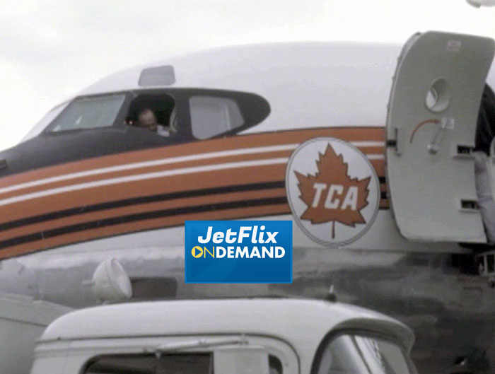 Front office view with Captain of a Trans-Canada Air Lines Douglas DC-8-40 at Montreal Dorval Airport circa 1962, preview from the film "Airlines in Canada 1960s" which streams at JetFlix TV