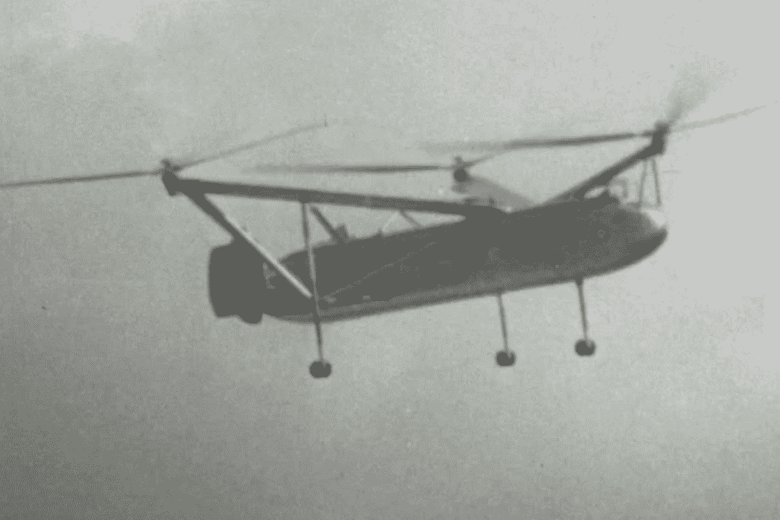Experimental helicopter displayed at the 1949 SBAC Farnborough Airshow video movie streaming on JetFlix TV.