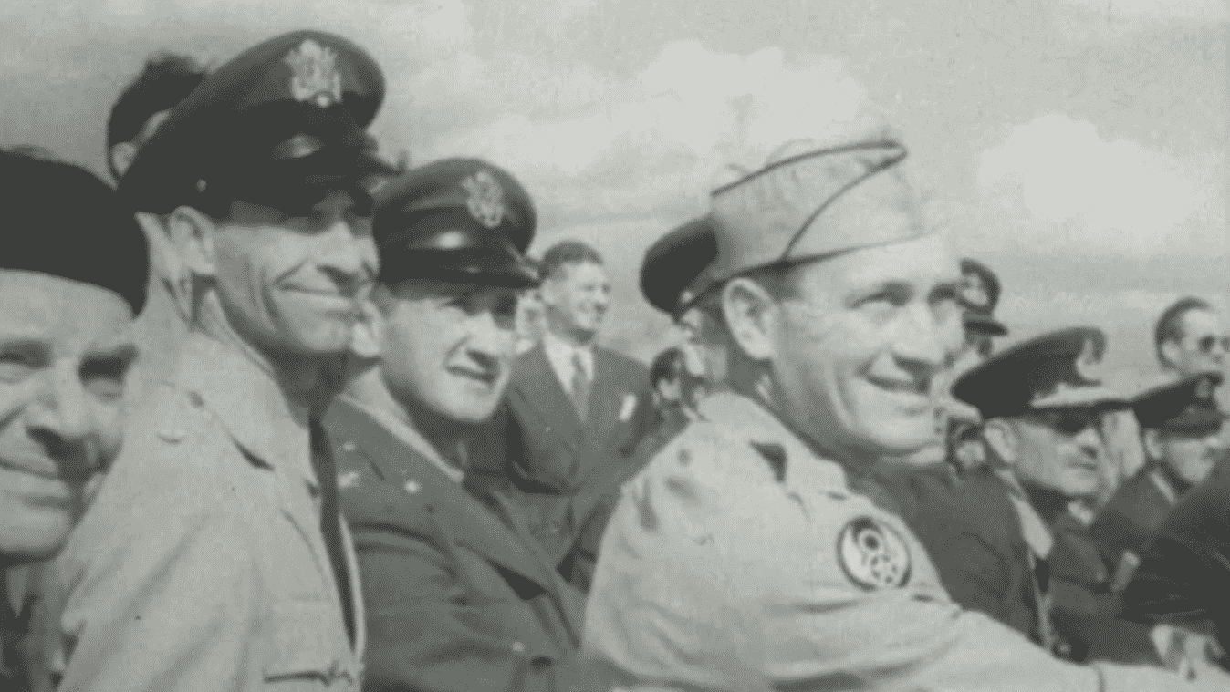 RAF military officers at the 1949 SBAC Farnborough Airshow video movie streaming on JetFlix TV.