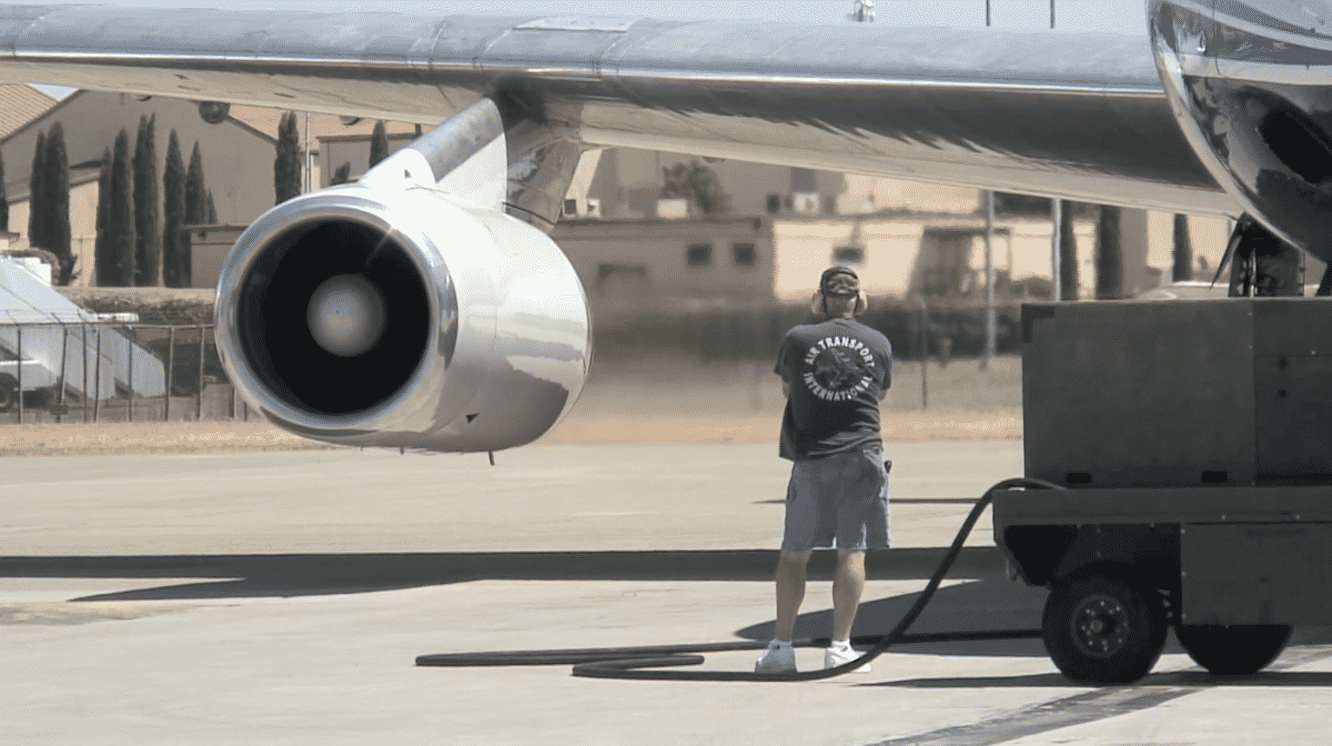 The JT3 engines are started one by one as ATI DC-8-62 N799AL prepares for he last ever departure (before the classic jetliner was retired) at Travis AFB on May 12, 2013. This is a screenshot from the 9 episode mini series "DC-8 Farewell" that streams on the JetFlix TV streaming service for aviation super fans.