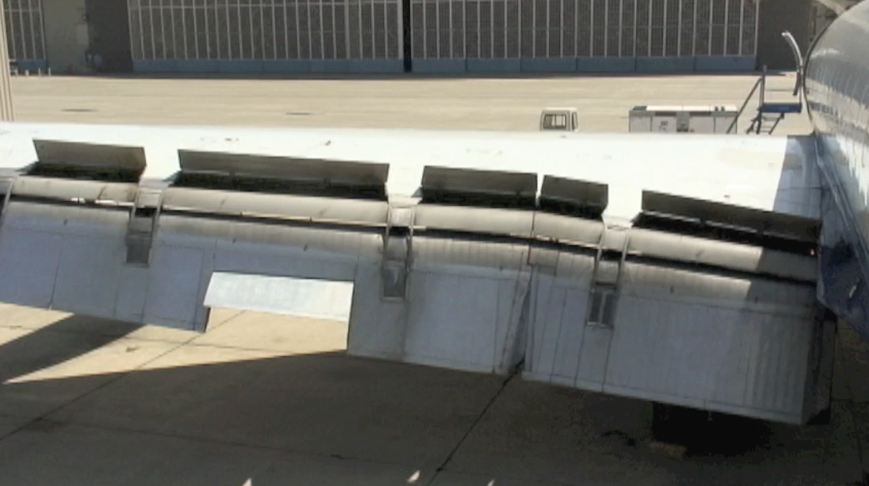 Flaps and spoilers systems test of ATI DC-8-62 N799AL at McClellan Airport on May 10, 2013. This is a screenshot from the 9 episode mini series "DC-8 Farewell" that streams on the JetFlix TV streaming service for aviation super fans.