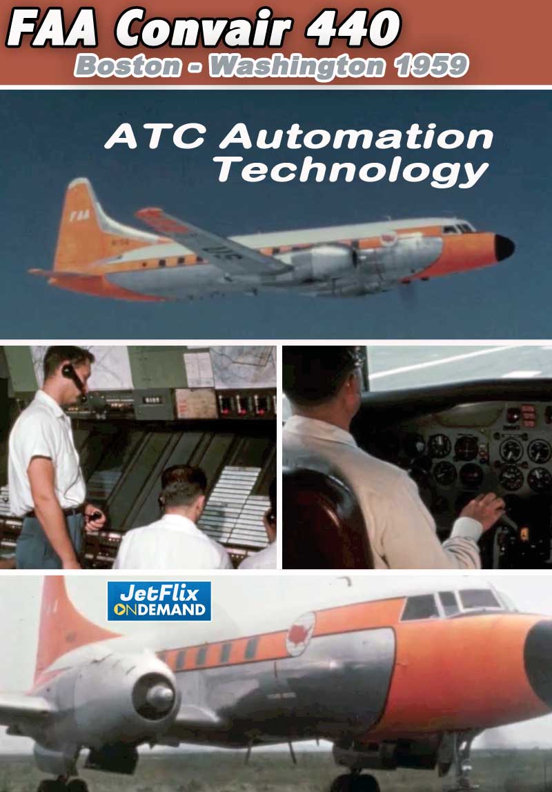 FAA Convair 440 N104 Boston to Washington ATC Technology circa 1959 movie film