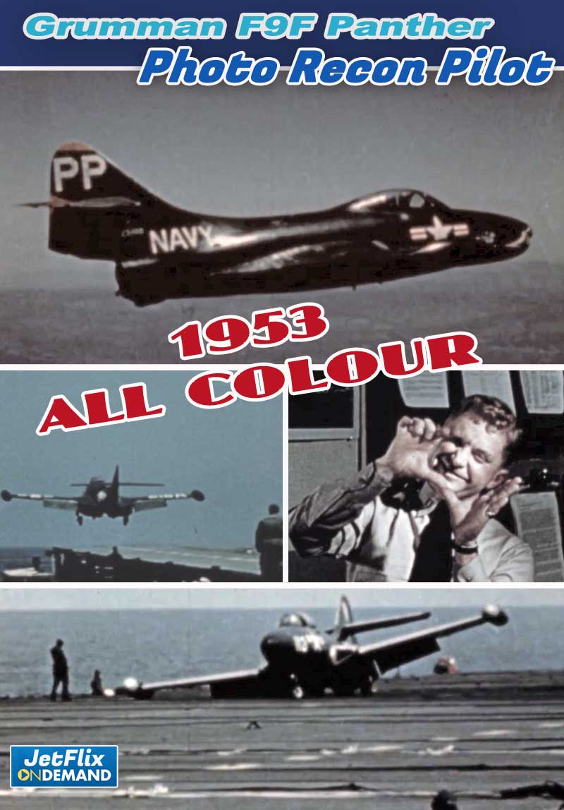US Navy F9F Panther Photo Recon Pilot Korea War 1953 movie on JetFlix TV