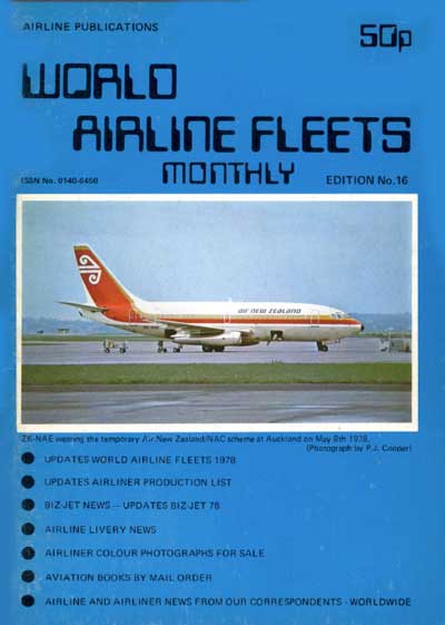 World Airline Fleets Monthly August 1978