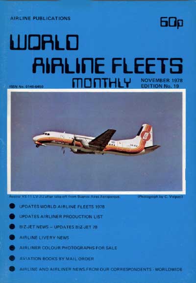 World Airline Fleets Monthly November 1978