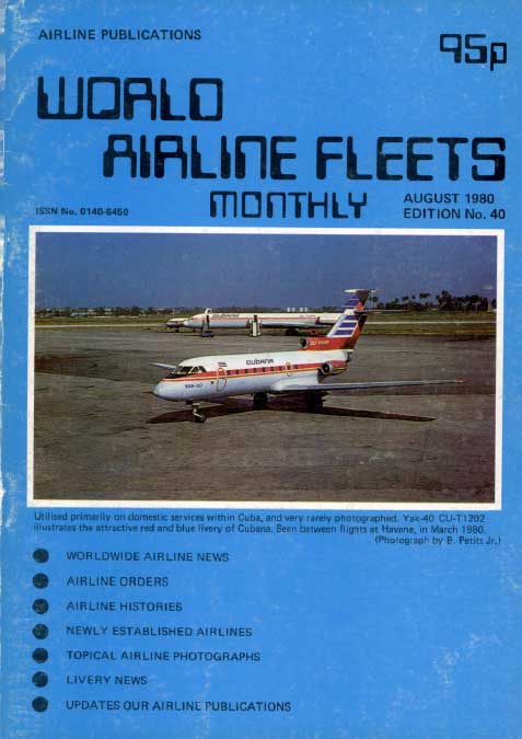 World Airline Fleets Monthly August 1980