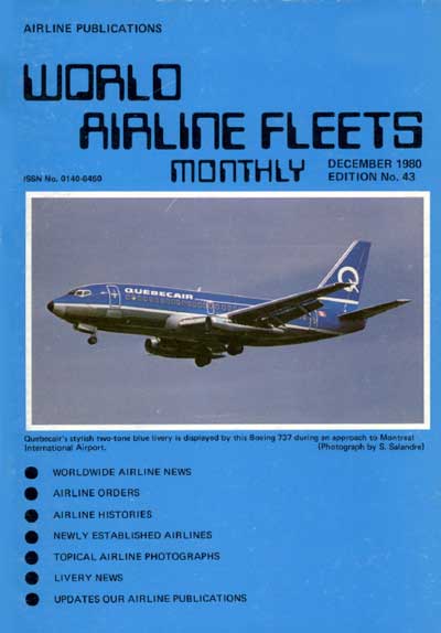 World Airline Fleets Monthly December 1980
