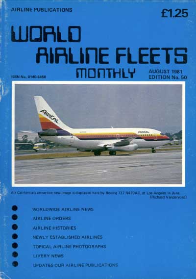 World Airline Fleets Monthly August 1981