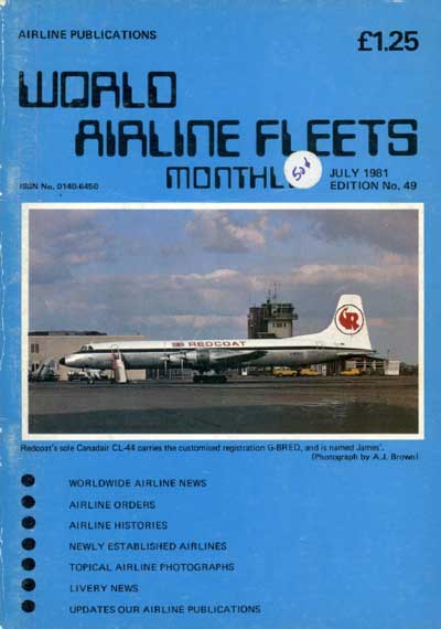 World Airline Fleets Monthly July 1981