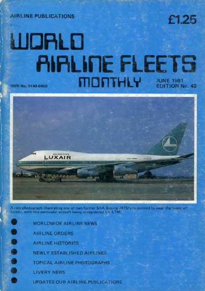 World Airline Fleets Monthly June 1981