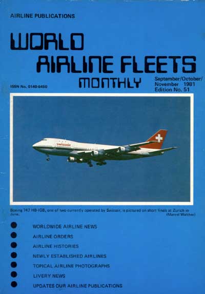 World Airline Fleets Monthly September 1981