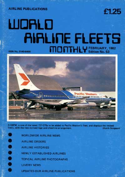 World Airline Fleets Monthly February 1982